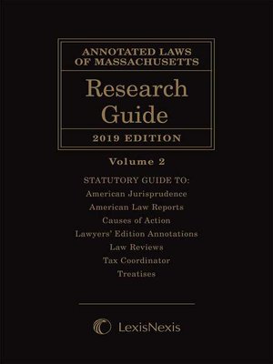 cover image of Annotated Laws of Massachusetts: Research Guide